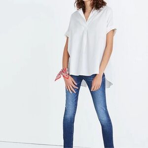Madewell Courier Button-Back White Shirt